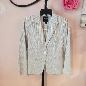 INSIGHT White with Black Pinstripe Blazer